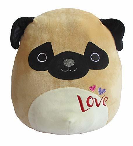 Squishmallow Valentines 16 Inch PAM The Pug Super Soft Plush Animal Toy ...