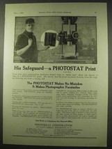 1922 Photostat Print Ad - His Safeguard - $14.99