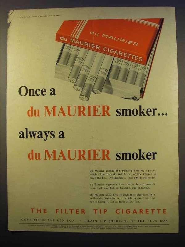 1956 Du Maurier Cigarettes Ad - Once a Smoker Always - 1950-59