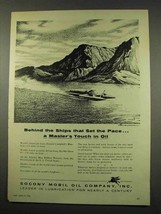 1956 Socony Mobil Oil Ad - Bluebird Jet Boat - $14.99