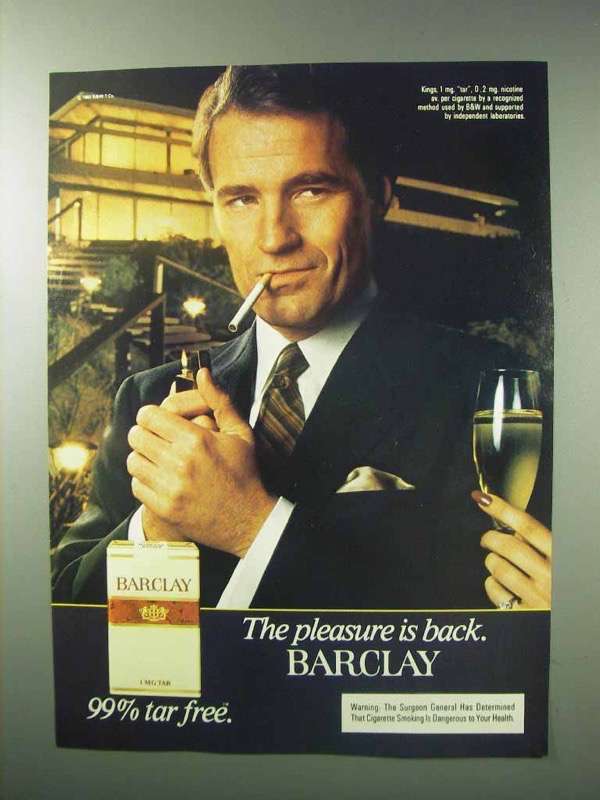 1983 Barclay Cigarettes Ad - The Pleasure - 1980-89
