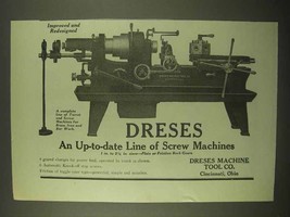1922 Dreses Screw Machines Ad - Improved Redesigned - $14.99