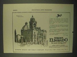 1922 Dixon&#39;s Eldorado Drawing Pencil Ad, Spanish Church - $14.99