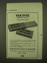 1922 Eberhard Faber Van Dyke Drawing Pencil Ad - $14.99