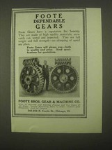 1922 Foote Bros. Gears Ad - Dependable Gears - $14.99