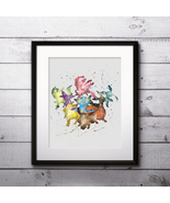 Pokemon Eevee evolution Poster Watercolor Print Art buy Prints buy Art   - $2.80