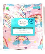 Spree By Waverly 3 Piece Rainbow Sprinkles Pink Full Comforter Set Polye... - $96.99