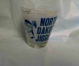 North Dakota Jigger Shot Glass Indian Novelty Barware Funny Blue White F... - $14.99