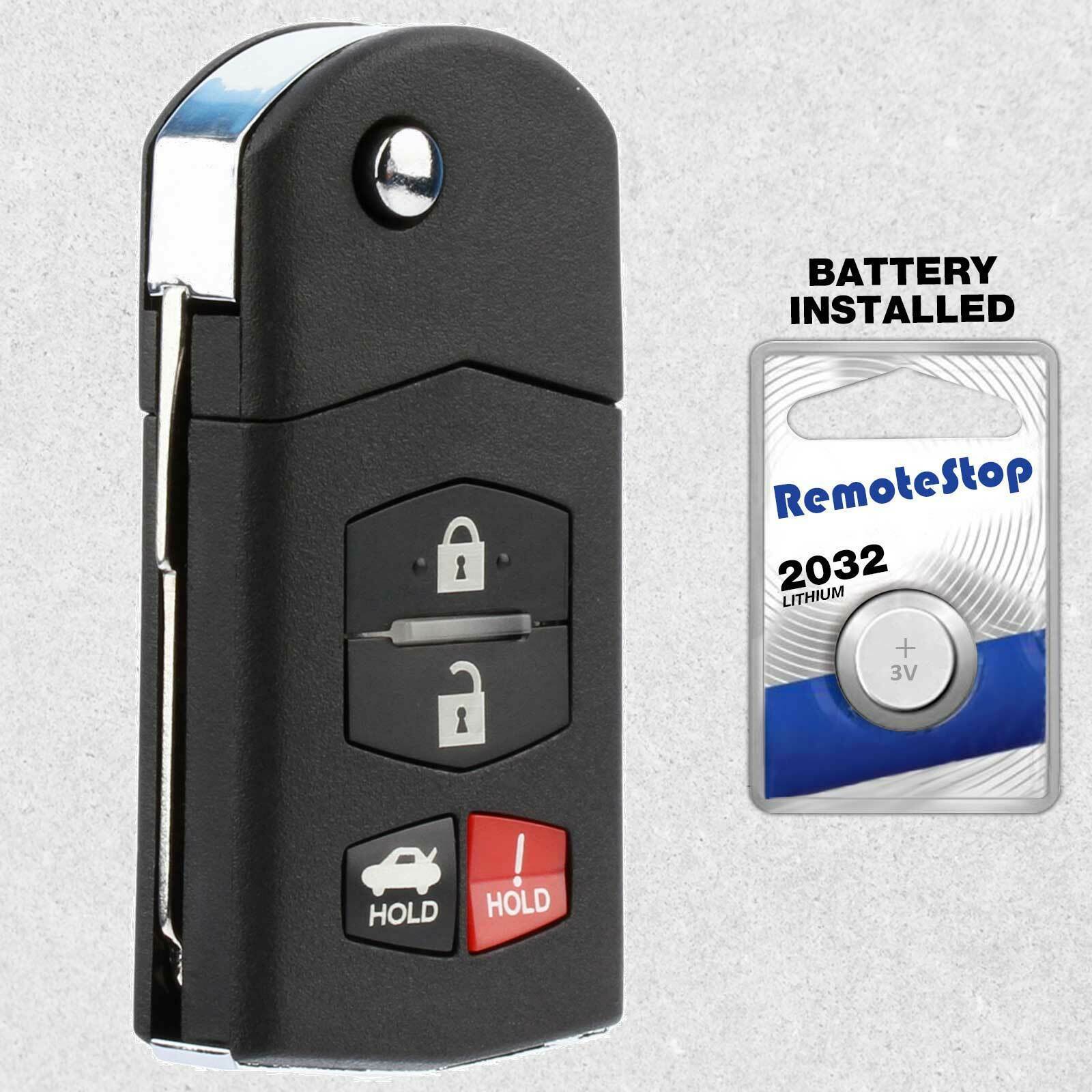 For 2010 2011 2012 2013 Mazda 3 Keyless Car Flip Remote Key Fob