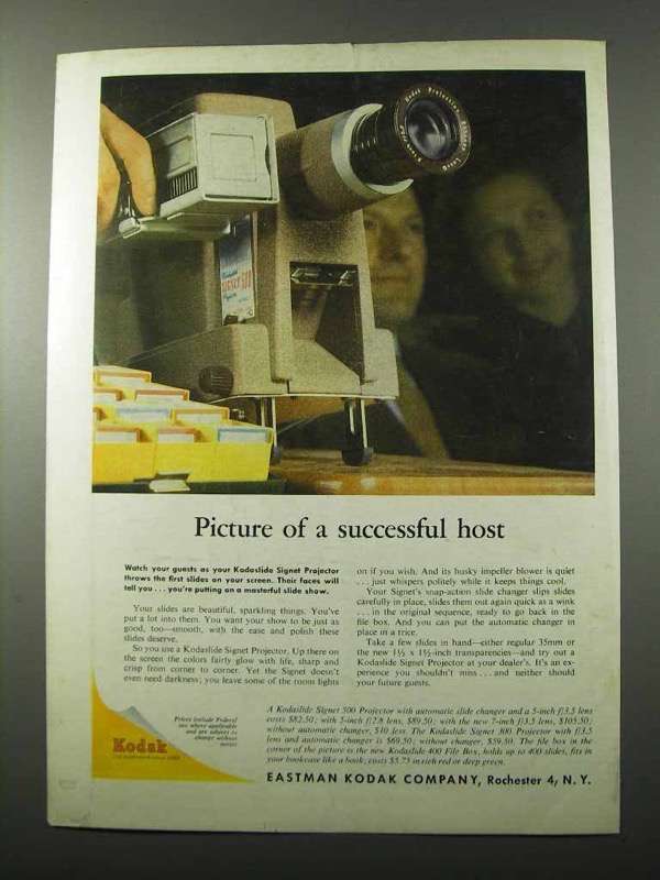 1957 Kodak Kodaslide Signet Projector Ad - Successful - $14.99