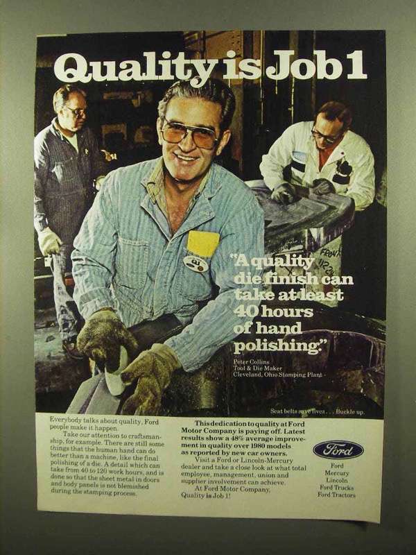 1982 Ford Motors Ad Quality is Job 1 198089
