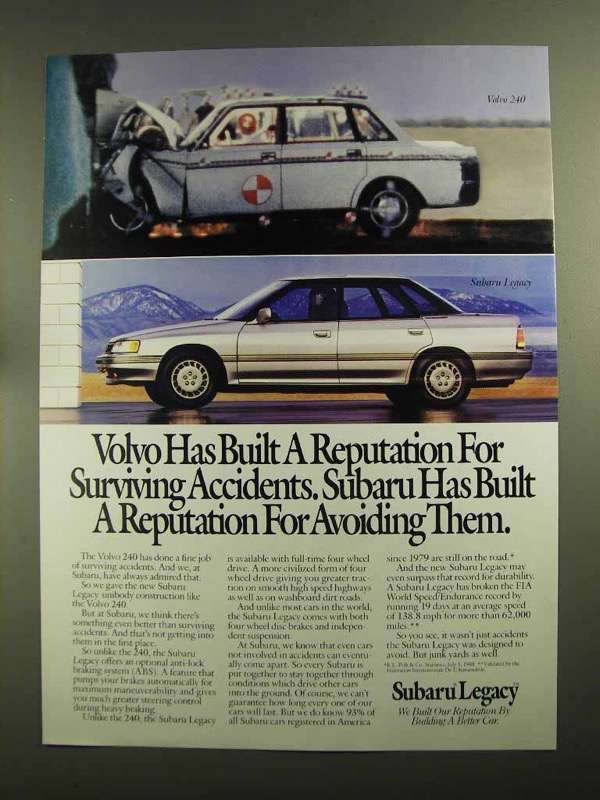 Vintage Advertisement Car Print Ad J406 1997 Subaru Outback 
