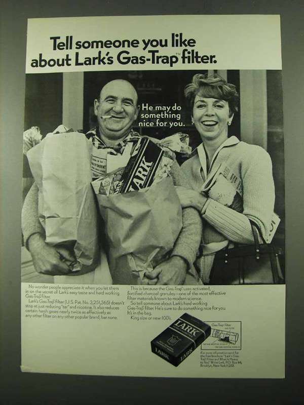 Primary image for 1969 Lark Cigarettes Ad - Tell Someone You Like About - Groceries