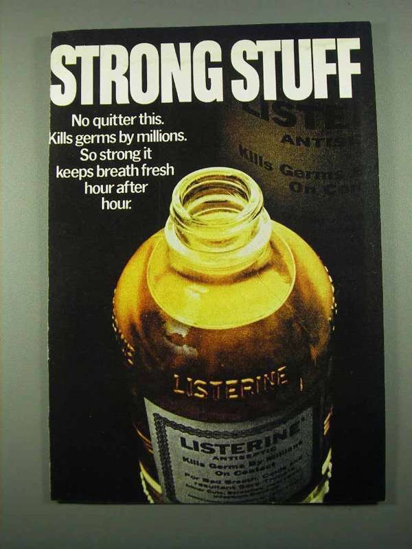 Primary image for 1969 Listerine Antiseptic Ad - Strong Stuff