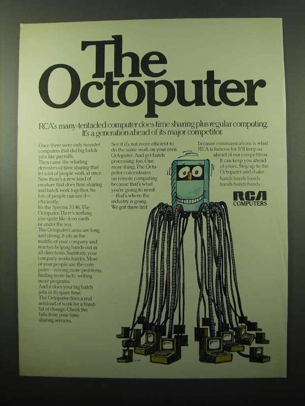 1969 RCA Computers Ad - The Octoputer - $14.99