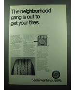 1969 Sears Wide Guard Tire Ad - The Neighborhood Gang - $14.99