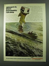 1975 Johnson 135 Outboard Motor Ad - Runs Deep - $14.99