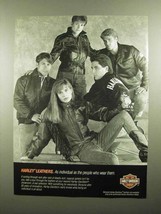 1989 Harley-Davidson Leathers Ad - Individual as People - $14.99