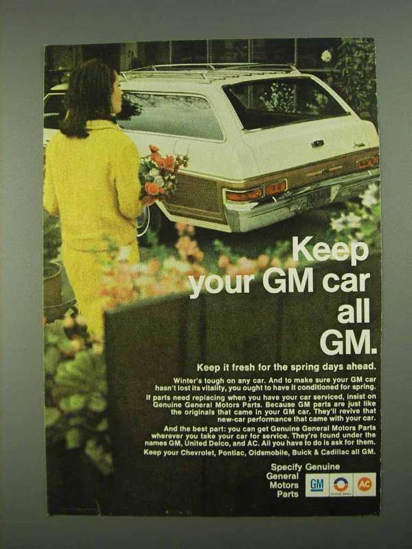 1968 General Motors Parts Ad - Keep Your GM Car All GM - $14.99