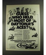 1992 Arai Helmets Ad - Guess Who Held Daytona&#39;s Aces - $14.99