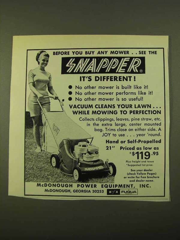 1970 Snapper Lawn Mower Ad - Before You Buy Any Mower ...