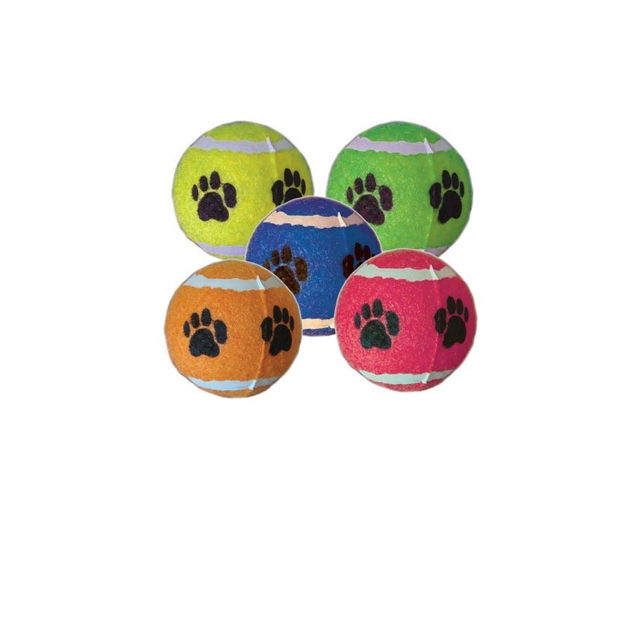 TENNIS BALLS for Dog Toy Bulk Paw Prints 6 inch Assorted Colors