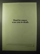 1970 American Cancer Society Ad - Scare You to Death - $14.99