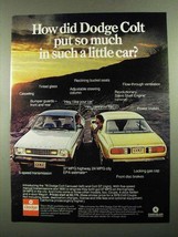 1976 Dodge Colt Carousel and Colt GT Car Ad - $14.99