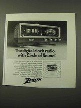1972 Zenith Luminar Model C472W Clock Radio Ad - $14.99