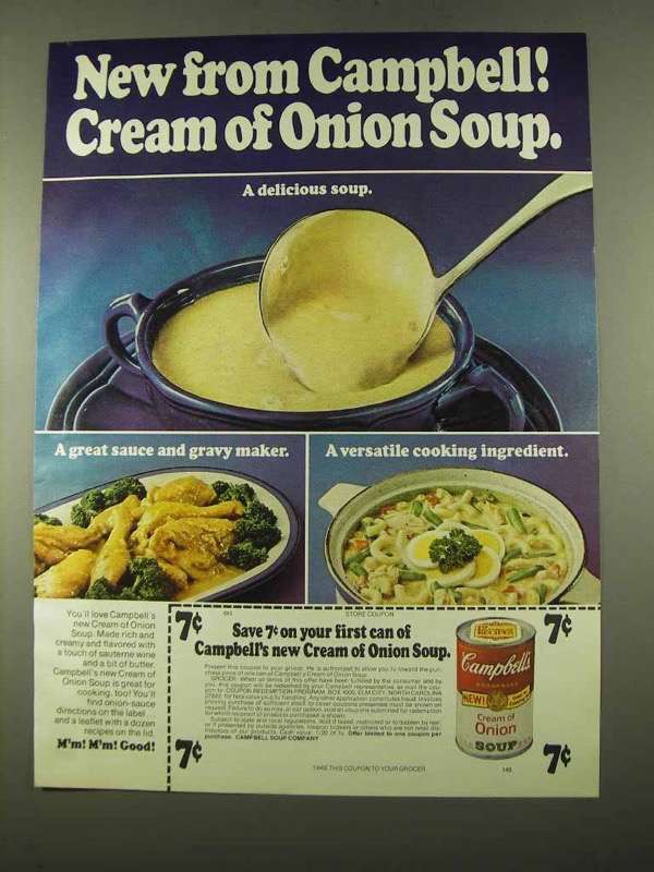 Primary image for 1975 Campbell's Cream of Onion Soup Ad