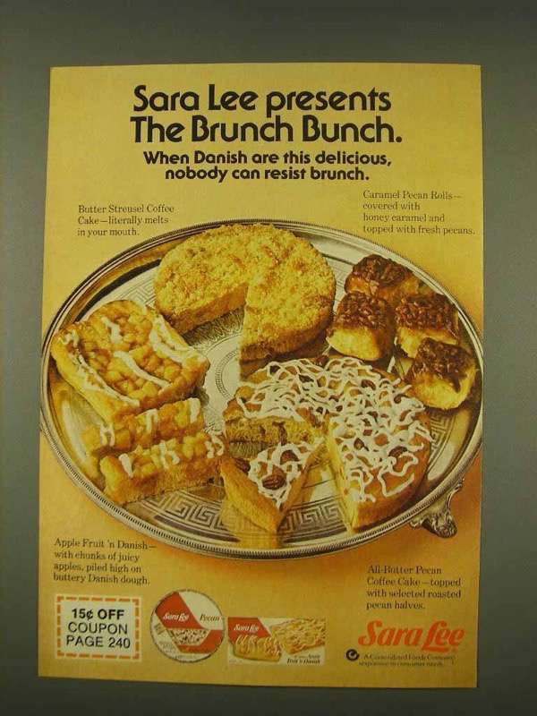 1976 Sara Lee Ad - Butter Streusel Coffee Cake - 1970-79