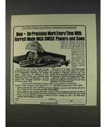 1977 Garrett Wade INCA Swiss Planers and Saws Ad - $14.99