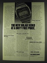 1979 Sharper Image Seiko Solar Watch Ad - Duty Free - $14.99