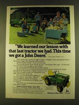 1980 John Deere 216 Lawn Tractor Ad - Learned Lesson - $14.99