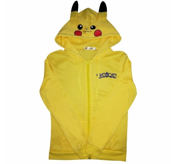 Cute Fashion Women Jacket Yellow Pokemon Pikachu Costume Tail Hoodie ...