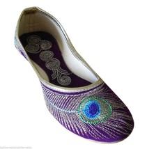 Women Shoes Indian Handmade Casual Ballerinas Purple Leather Jutties US 5-10 - $44.99