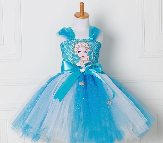 Dress Princess Anna Elsa Snow Queen Party Cosplay Costume Girl Summer ...