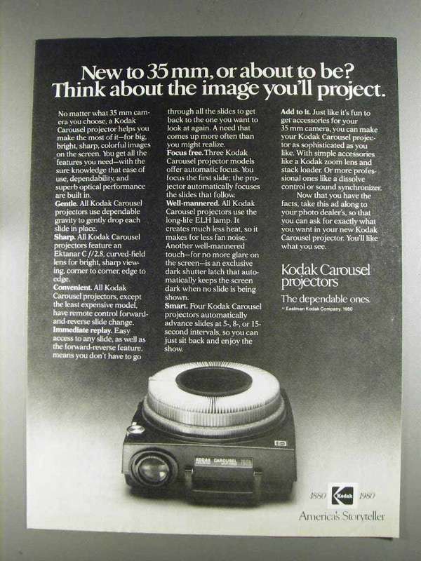 1980 Kodak Carousel 760H Projector Ad - New to 35mm - 1980-89