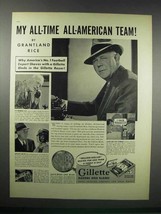 1938 Gillette Razors and Blades Ad - Grantland Rice - $14.99
