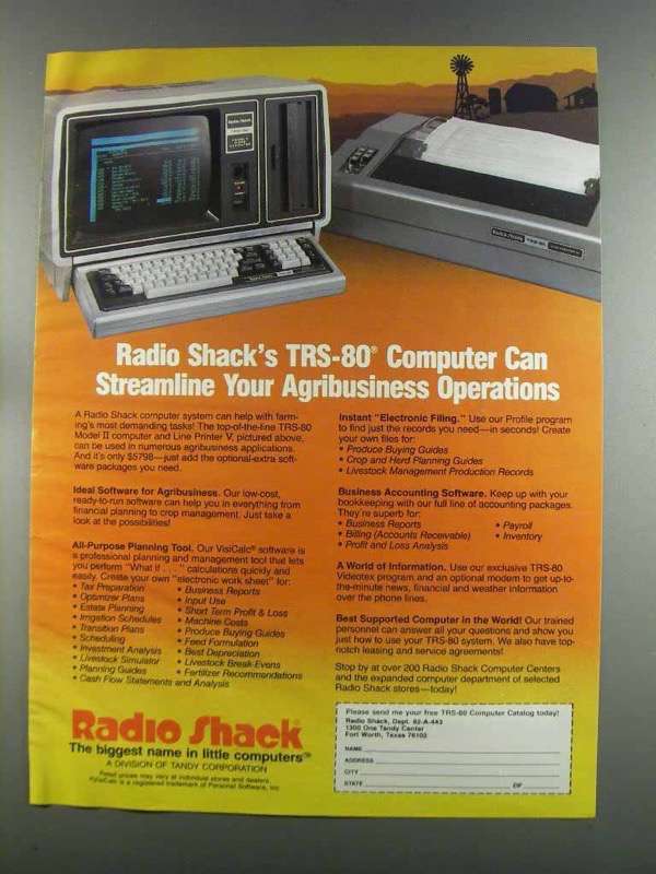 1982 Radio Shack Trs 80 Iii Computer And Line Printer Ad 1980 89