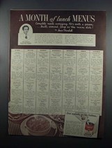 1950 Campbell's Soup Ad - A Month of Lunch Menus - $14.99