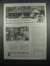1954 United States Steel Homes Ad - Lynwood Gunnisons - $14.99