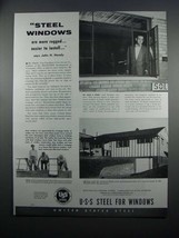 1954 United States Steel Windows Ad - More Rugged - $14.99