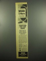 1954 Weed V-Bar Tire Chains Ad - Traction you Trust - $14.99