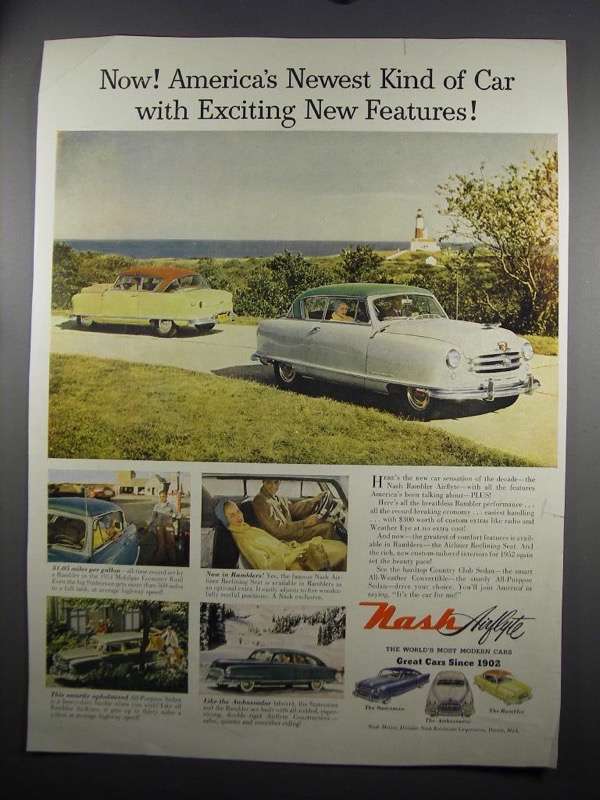 1952 Nash Ad - Rambler Airflyte, Ambassador, and similar items