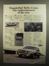 1984 Ford Thunderbird Turbo Coupe Ad - Understatement - $14.99