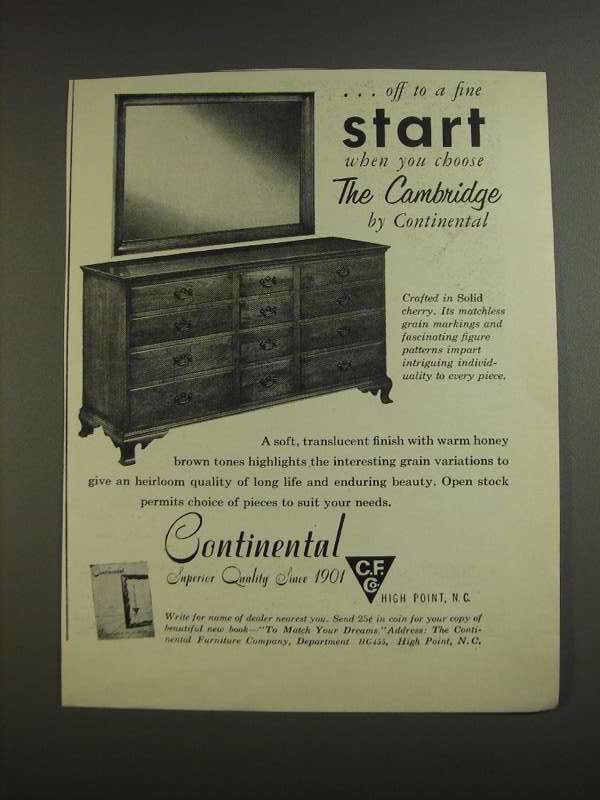 1955 Continental Furniture Ad The And 50 Similar Items