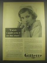 1932 Gillette Razor Blades Ad - I Wish I could Write It - $14.99