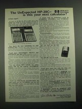 1987 Hewlett-Packard HP-28C Calculator Ad - The UnExpected - $14.99