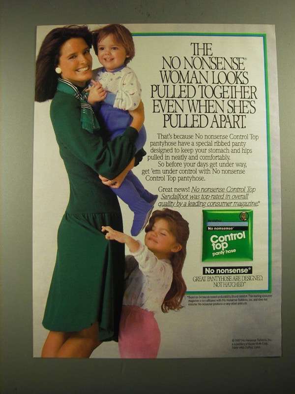 1987 No Nonsense Control Top Panty Hose Ad - Looks Pulled Together ...